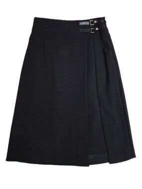 WHBM Tailored Decorative Double Side Buckle & Side Slit Skirt Size 0